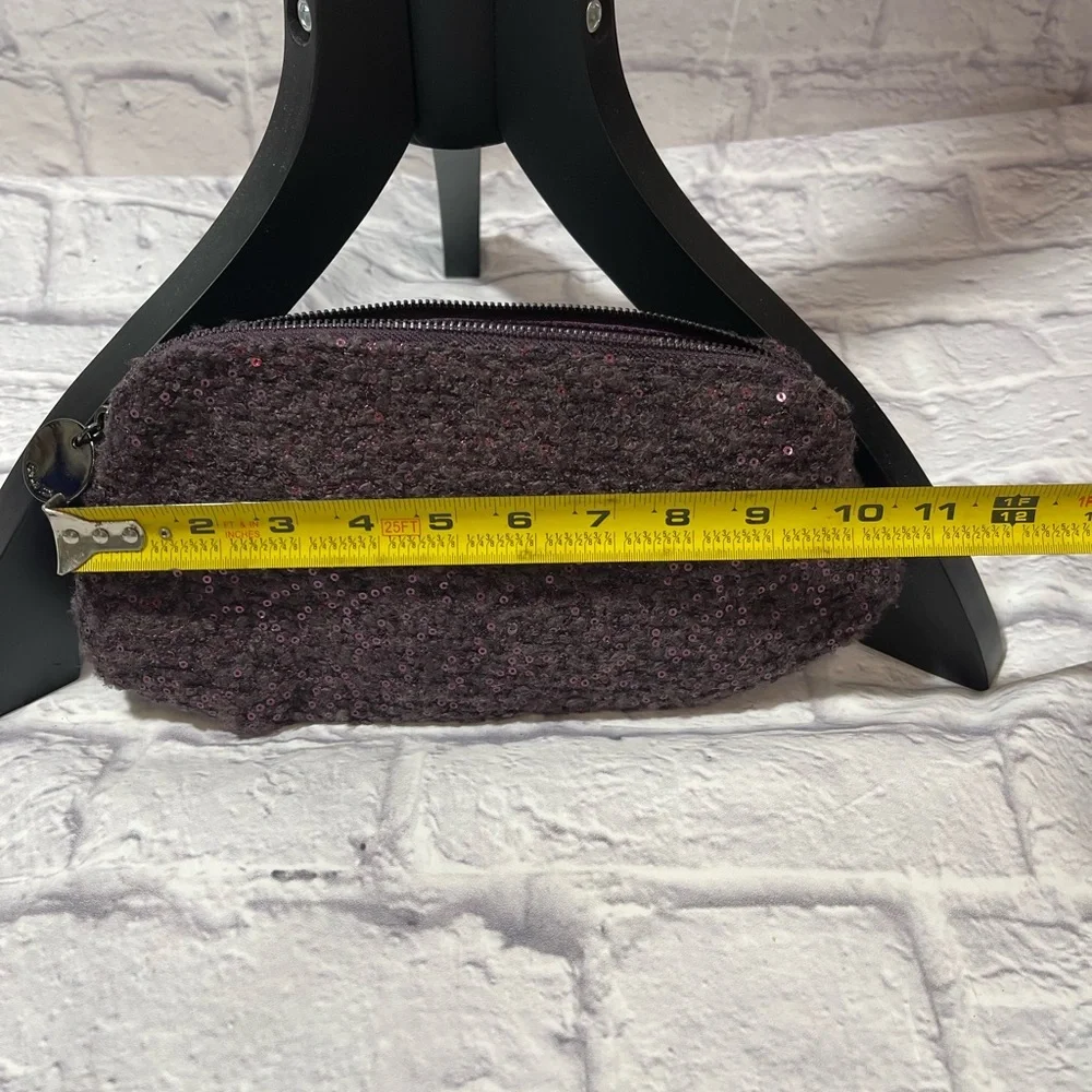 Deux Lux Purple Boiled‎ Wool Sequin Evening Clutch